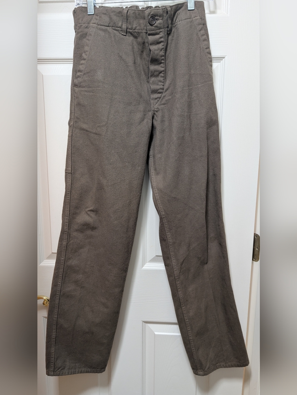 OrSlow Straight leg French Work Pant Moleskin Army Green Size XS 100% Cotton